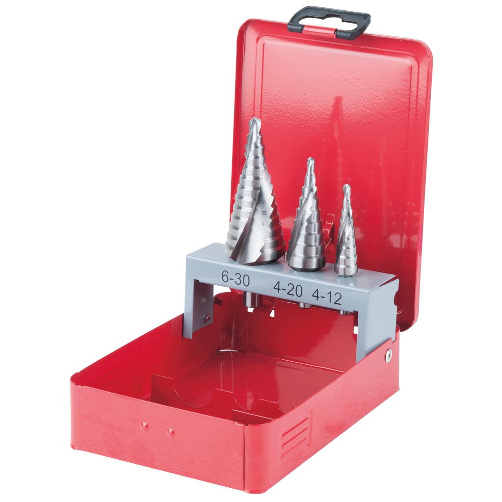 KS Tools HSS Co 5 Stufenbohrer-Satz, Stahlblechkassette 3-tlg-1 Foto Produkt Allgemein Bohrer