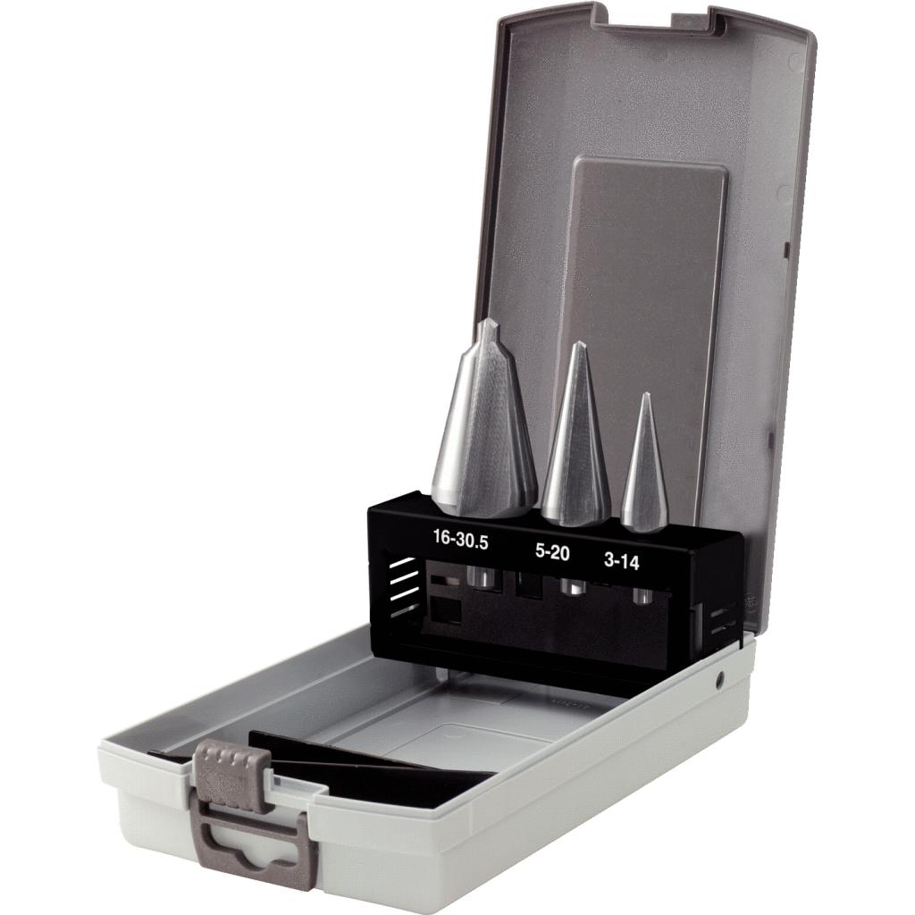 KS Tools HSS TiN Blechschälbohrer-Satz, Stahlblechkassette 4-tlg-1 Foto Produkt Allgemein Bohrer