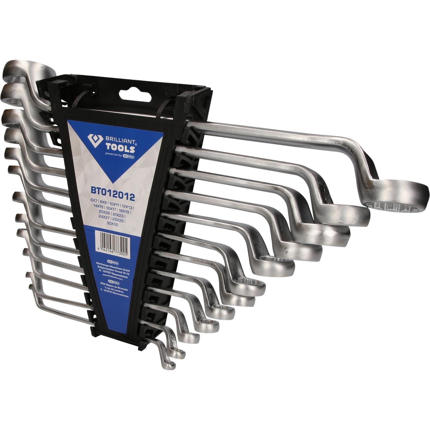 Brilliant Tools Doppel-Ringschlüssel-Satz, gekröpft, 12-tlg-2 Hauptbild