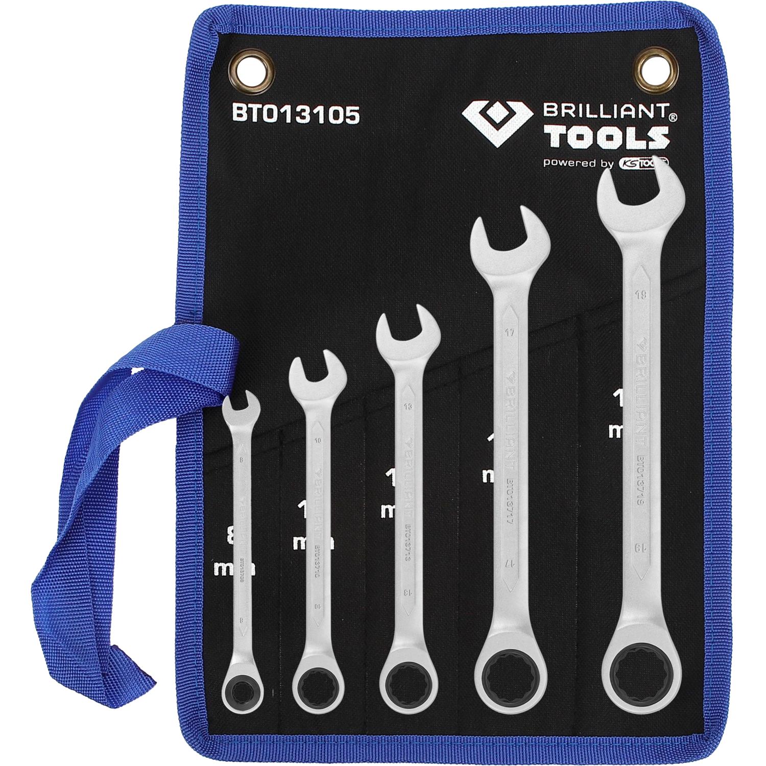 Brilliant Tools Ratschenringschlüssel-Satz, 5-tlg, 8 - 19 mm-2 Hauptbild