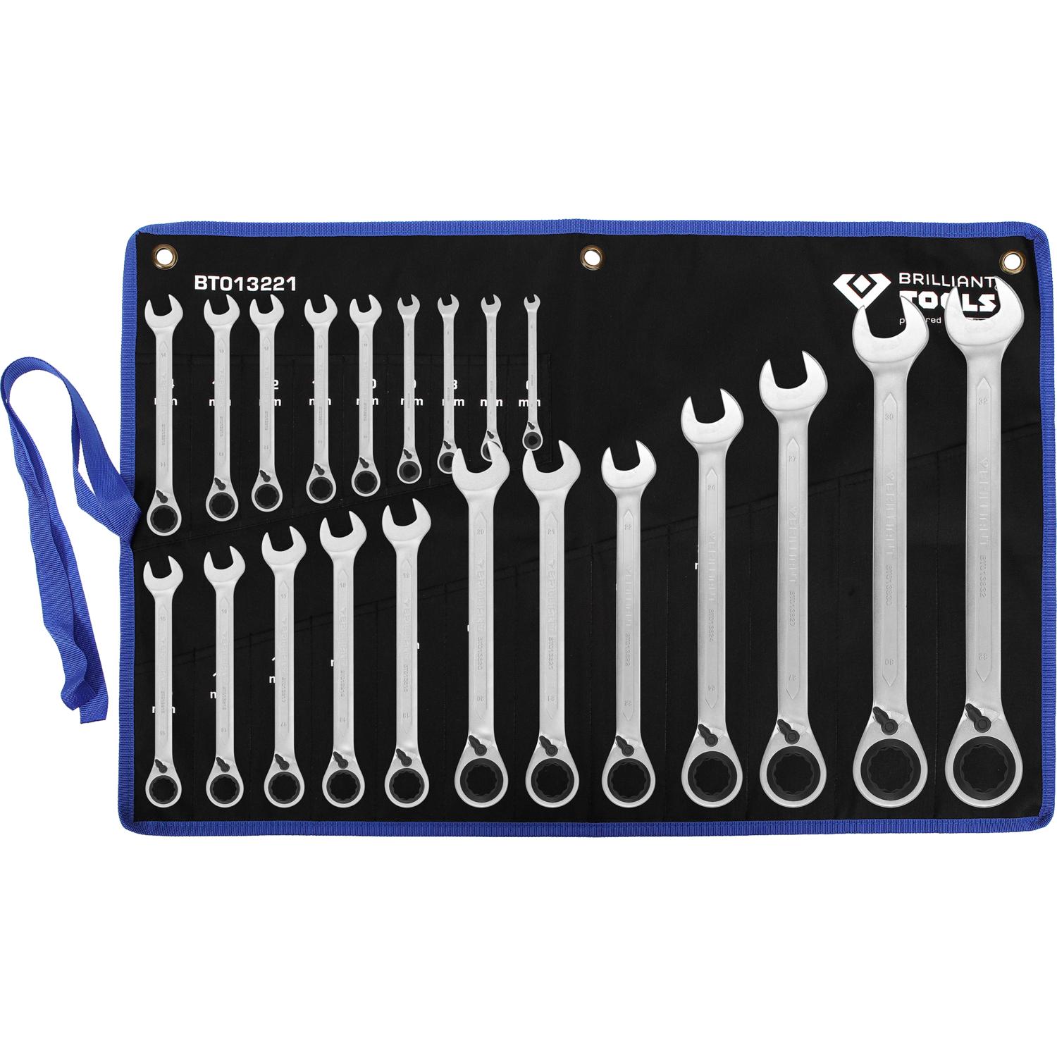 Brilliant Tools Ratschenringschlüssel-Satz, 21-tlg, umschaltbar, 6 - 32 mm-2 Hauptbild