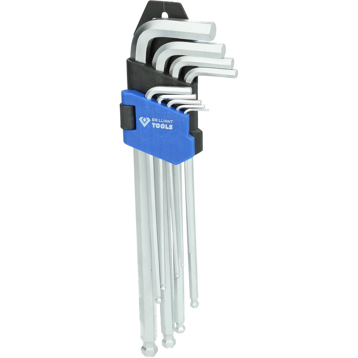 Brilliant Tools Winkelstiftschlüssel-Satz, 9-tlg, Innensechskant-Profil, lang-2 Hauptbild