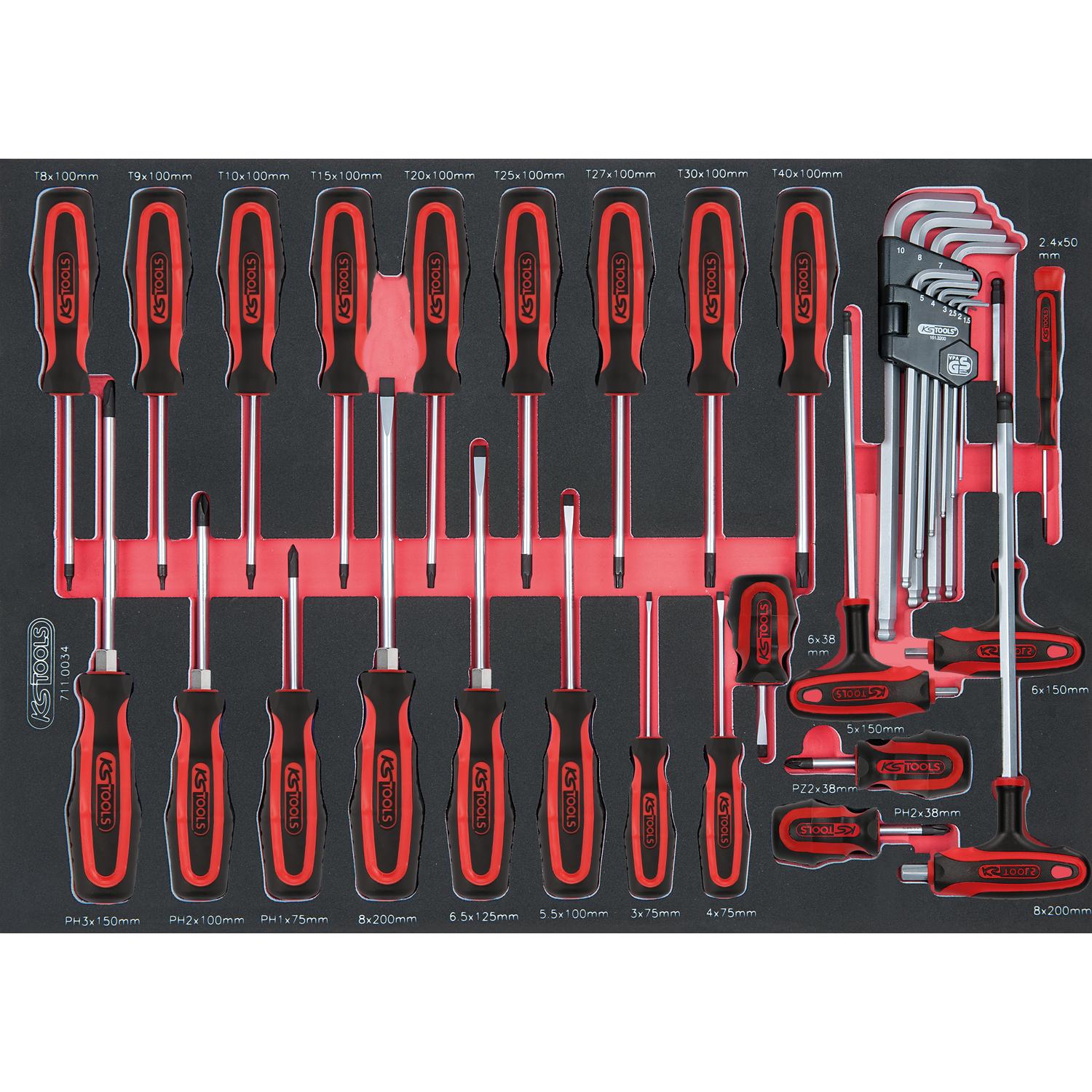 KS Tools SCS ERGOTORQUEplus Schraubendreher-Satz, 34-tlg in 1/1 Systemeinlage-1 Foto Produkt Allgemein Werkstatteinrichtung
