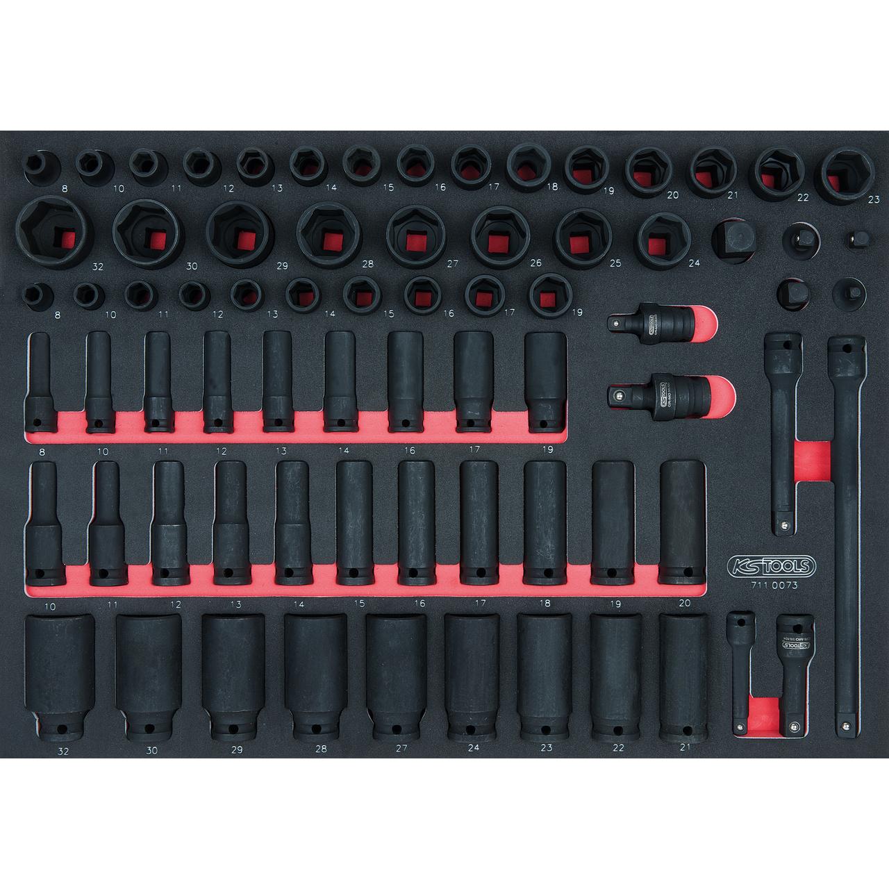 KS Tools 3/8"+1/2" SCS Kraft-Steckschlüssel-Satz, 73-tlg in 1/1 Systemeinlage-1 Foto Produkt Allgemein Werkstatteinrichtung