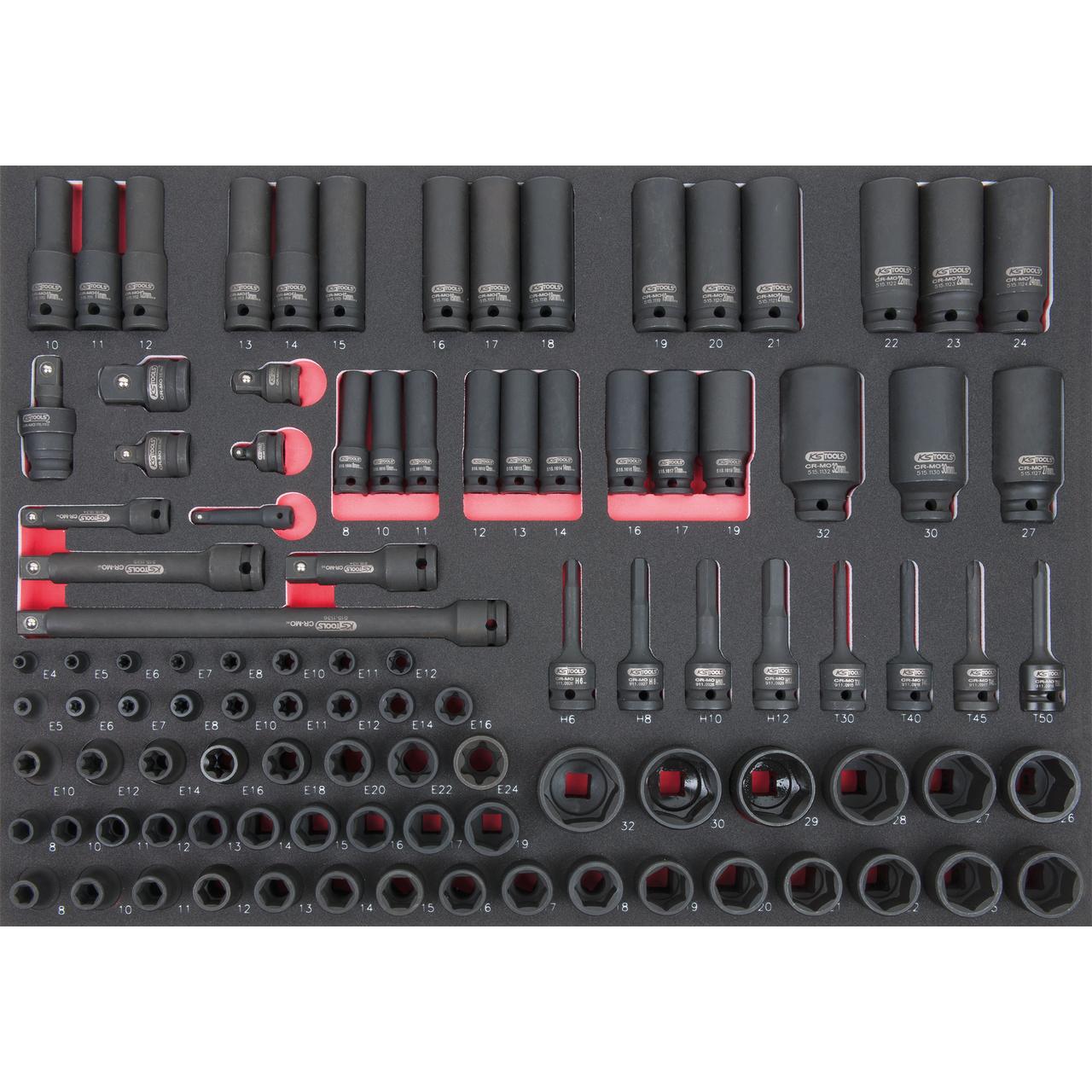 KS Tools 1/4" + 3/8"+1/2" SCS Kraft-Steckschlüssel-Satz, 102-tlg in 1/1 Systemeinlage-1 Foto Produkt Allgemein Werkstatteinrichtung