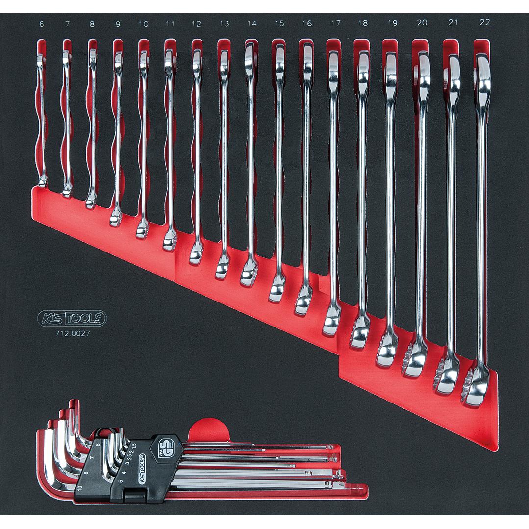 KS Tools SCS Ringmaulschlüssel-Satz, 27-tlg in 2/3 Systemeinlage-1 Foto Produkt Allgemein Werkstatteinrichtung