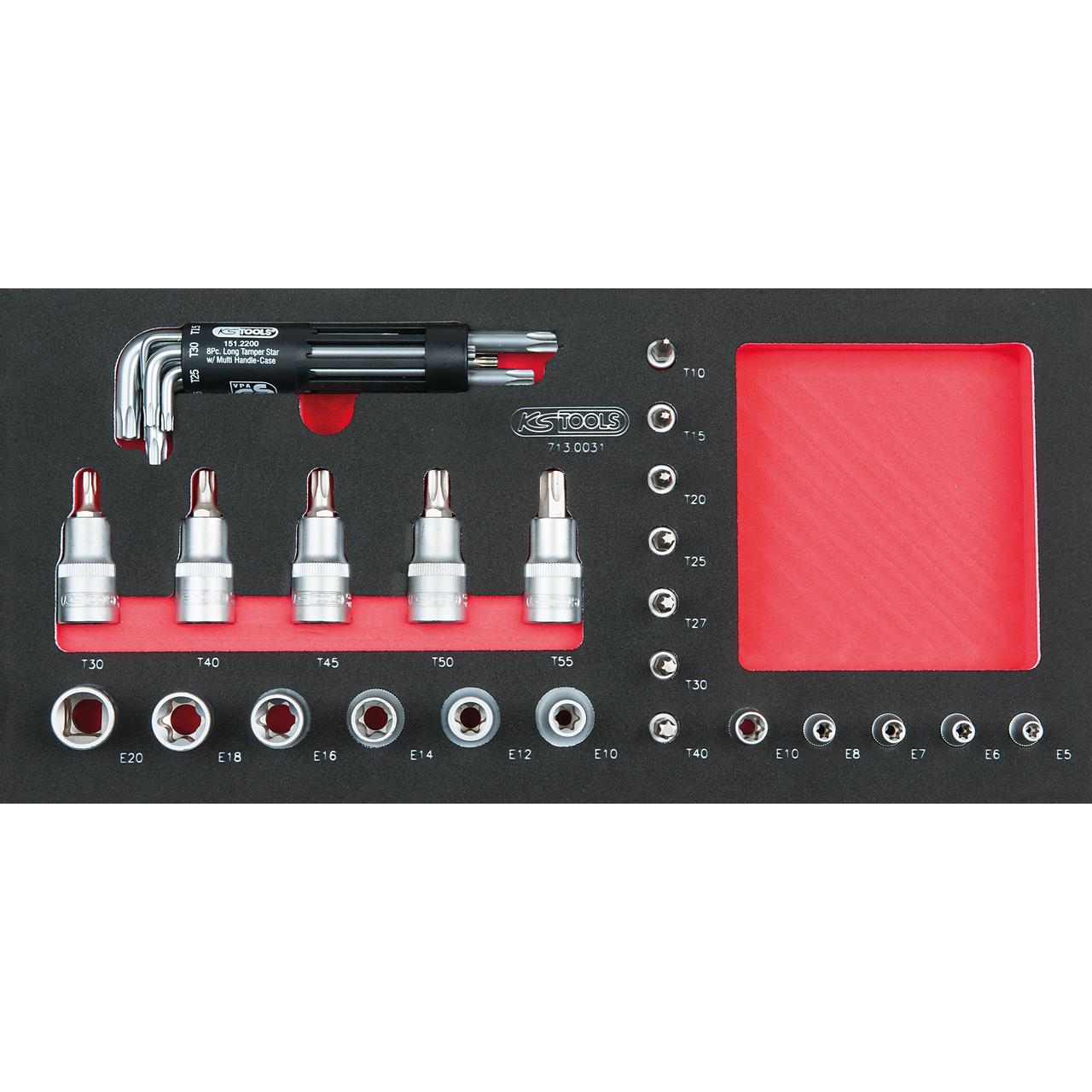 KS Tools SCS 1/4"+1/2" Bit-Stecknuss-Satz,31-tlgin 1/3 Systemeinlage-1 Foto Produkt Allgemein Werkstatteinrichtung