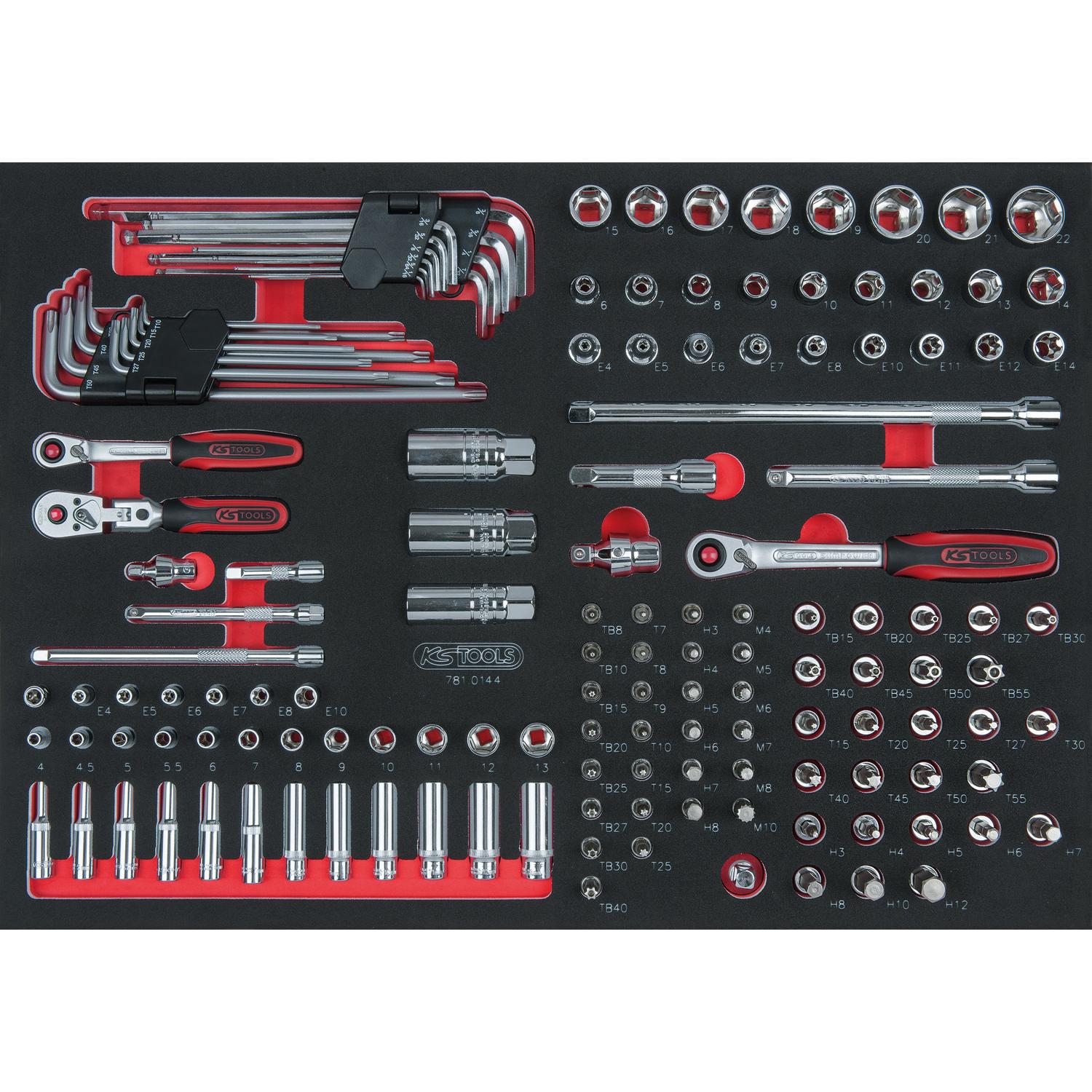 KS Tools SCS CHROMEplus 1/4" + 3/8" Steckschlüssel-Satz, 144-tlg in 1/1 Systemeinlage-1 Foto Produkt Allgemein Werkstatteinrichtung