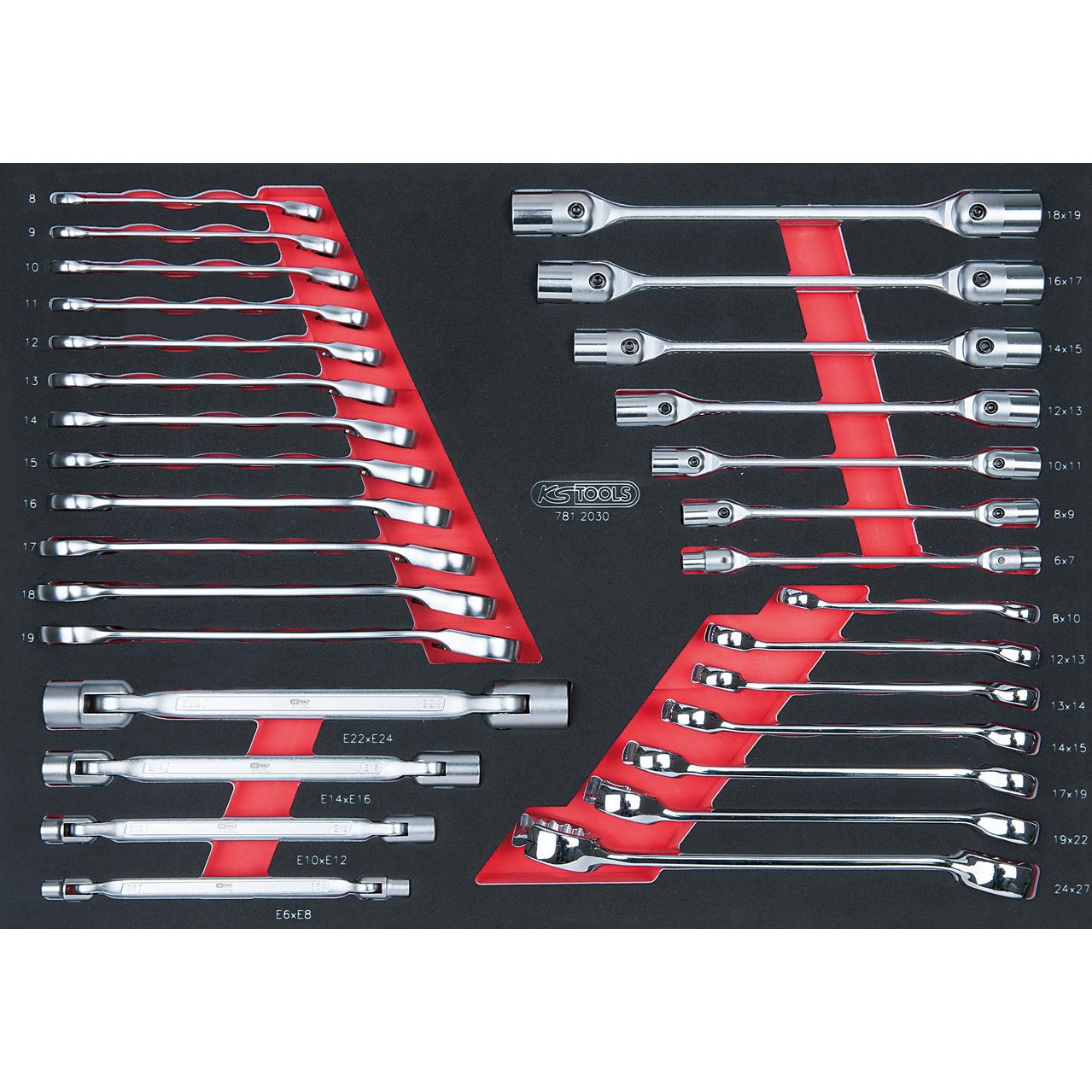 KS Tools SCS CHROMEplus Schlüssel-Satz, 30-tlg in 1/1 Systemeinlage-1 Foto Produkt Allgemein Werkstatteinrichtung