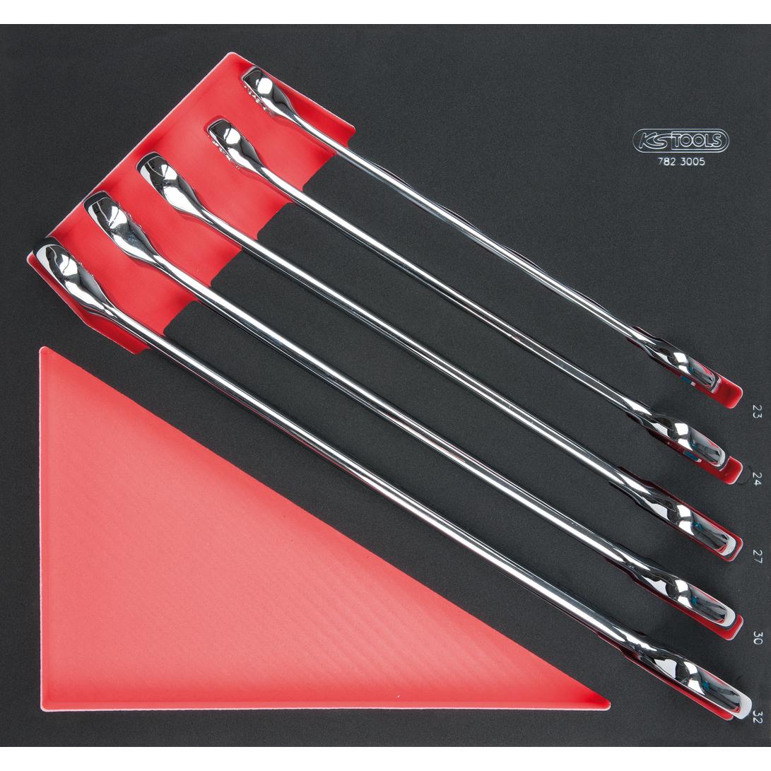 KS Tools SCS CHROMEplus Ringmaulschlüssel-Satz, abgewinkelt, 5-tlg in 2/3 Systemeinlage-1 Foto Produkt Allgemein Werkstatteinrichtung