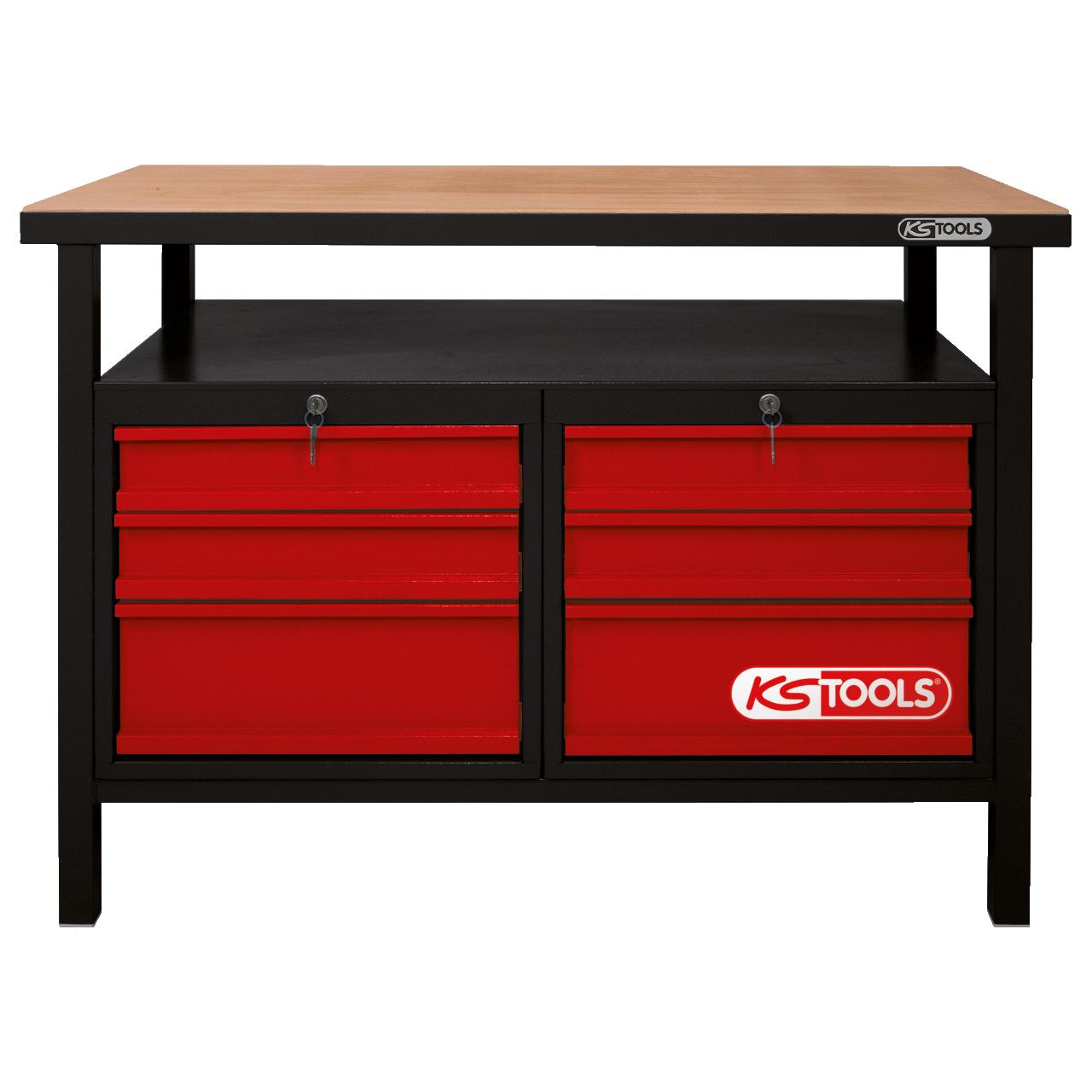 KS Tools Werkbank mit 6 Schubladen, H840xB1200xT600mm-1 Foto Produkt Allgemein Werkstatteinrichtung