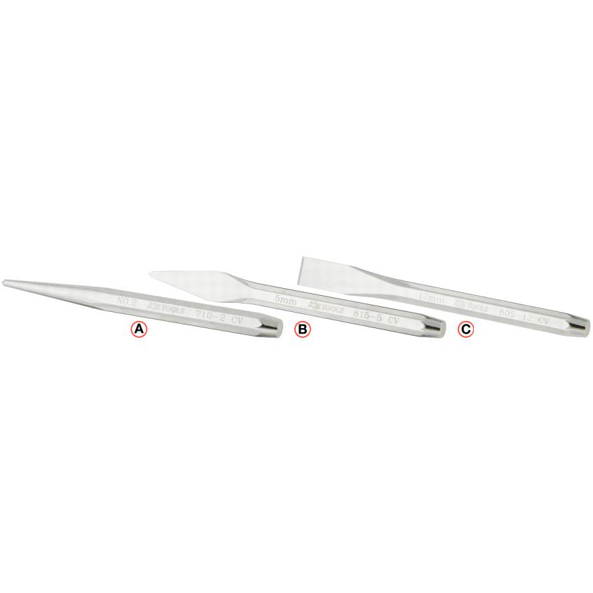 KS Tools Körner, hochglanz verchromt, 8-kant, Ø 5mm-1 Foto Produkt Allgemein Hämmer, Beile und Treiber