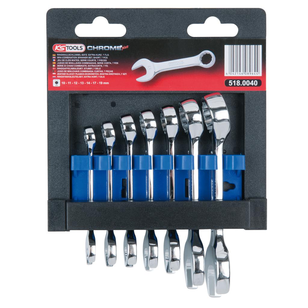 KS Tools CHROMEplus Ringmaulschlüssel-Satz, kurz, 7-tlg-1 Foto Produkt Allgemein Schlüsselprogramm