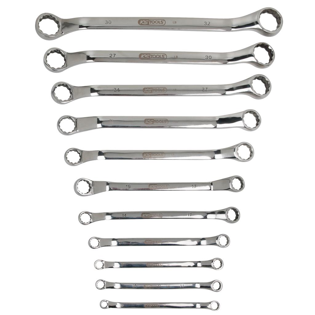 KS Tools EDELSTAHL Doppel-Ringschlüssel-Satz, gekröpft, 11-tlg-1 Foto Produkt Allgemein Schlüsselprogramm