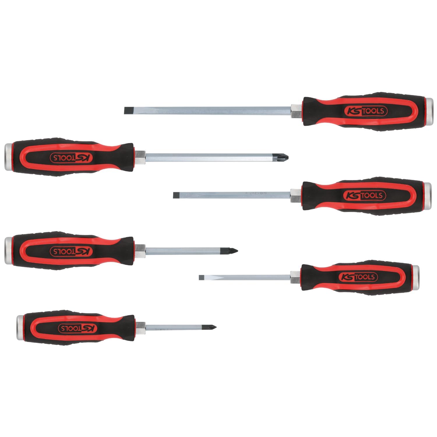 KS Tools ERGOTORQUEmax Schlagkappen-Schraubendreher-Satz, 6-tlg Schlitz, PZ-1 Foto Produkt Allgemein Schraubendreher