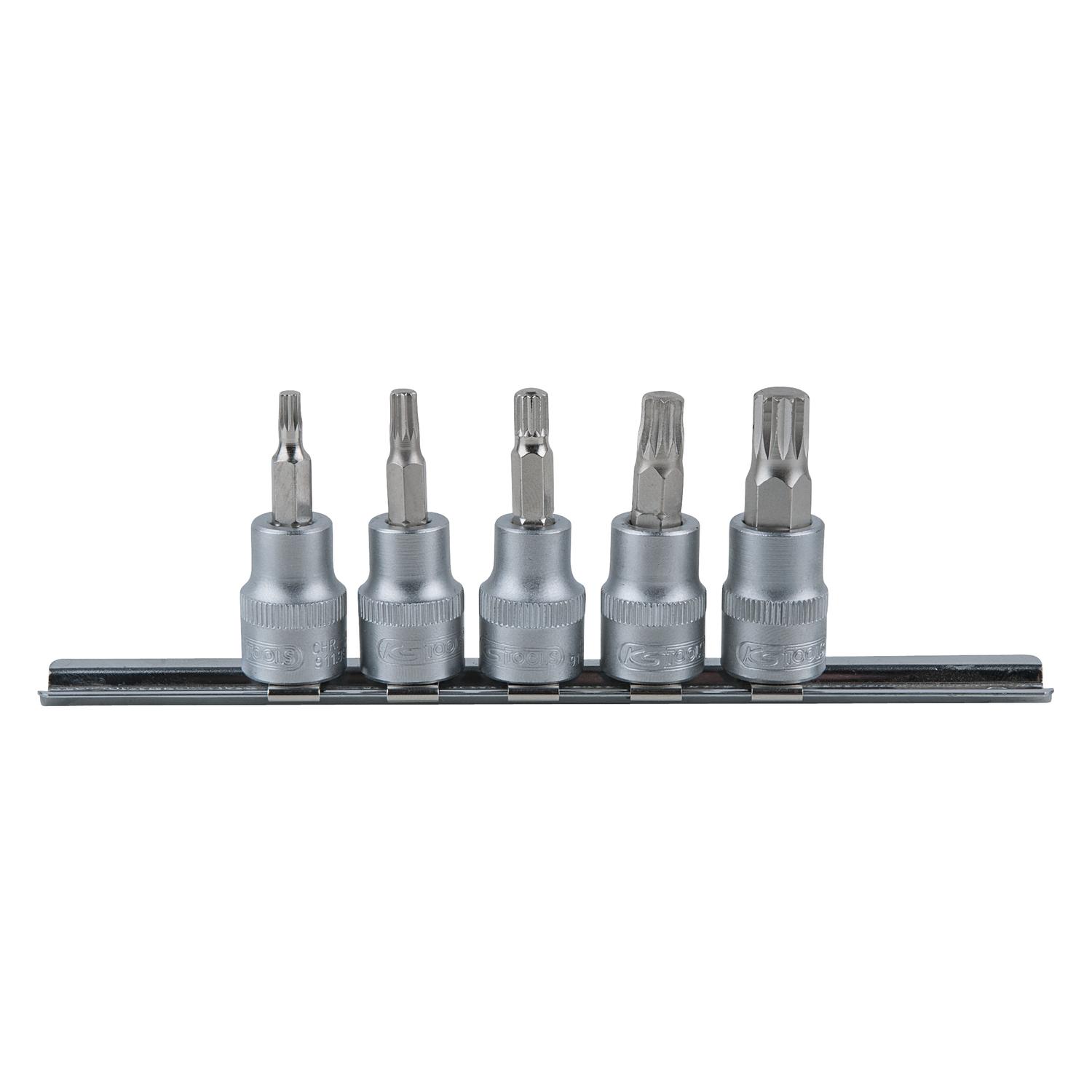 KS Tools 3/8" Bit-Stecknuss-Satz XZN, 5-tlg, M4-M10-1 Foto Produkt Allgemein Steckschlüssel