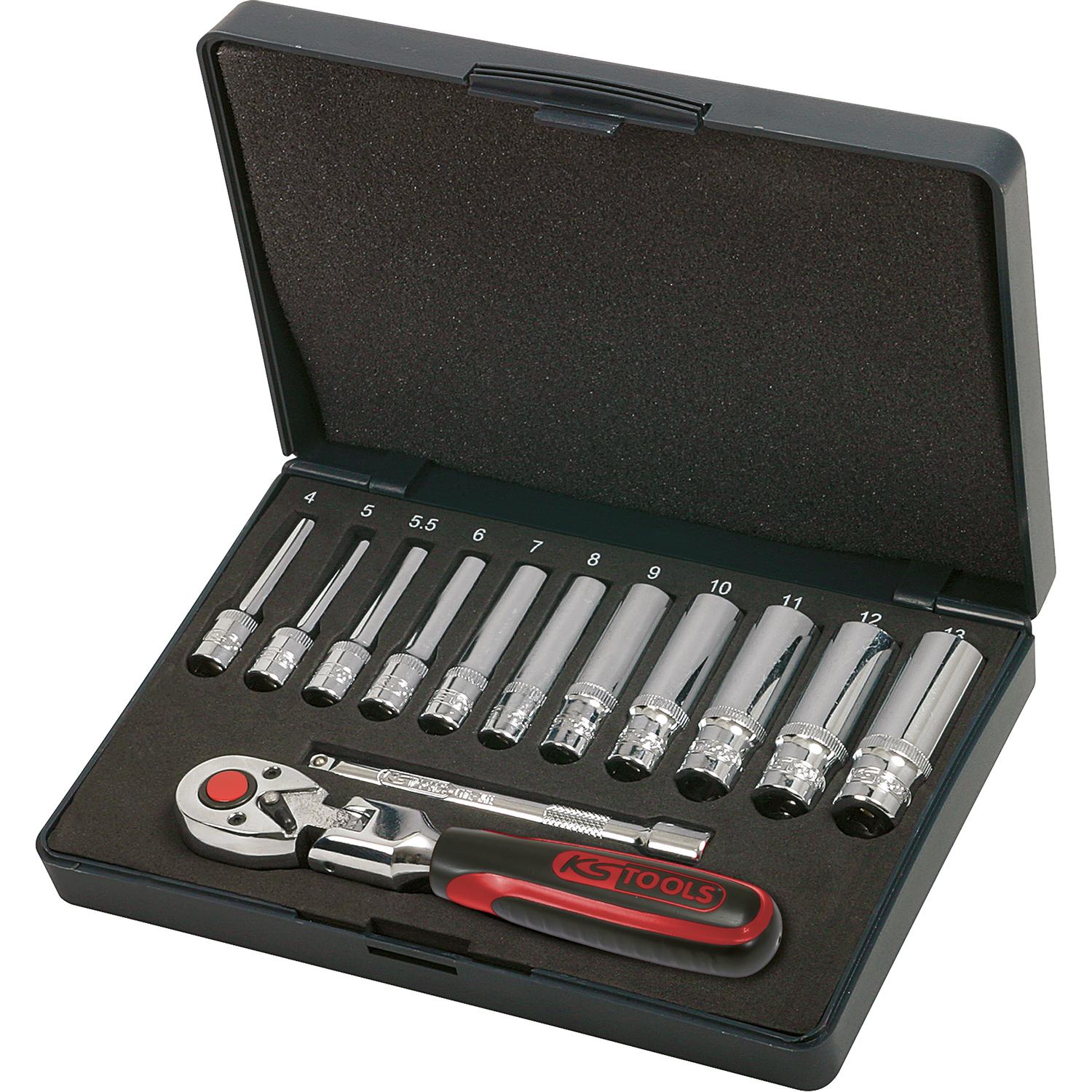KS Tools 1/4" CHROMEplus Steckschlüssel-Satz, 13-tlg-1 Foto Produkt Allgemein Steckschlüssel