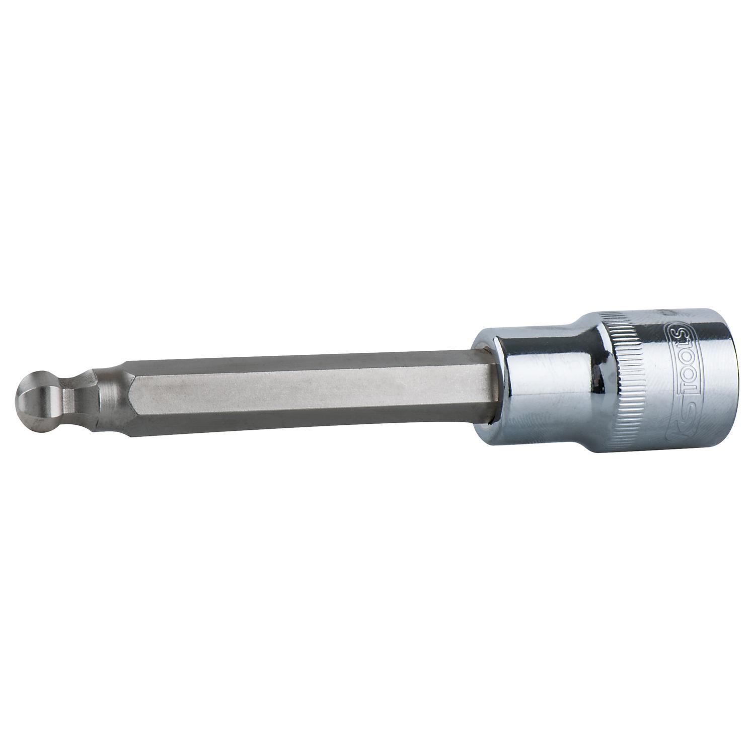 KS Tools 1/2" CHROMEplus Bit-Stecknuss Innensechskant,Kugelkopf,lang,12mm-1 Foto Produkt Allgemein Steckschlüssel