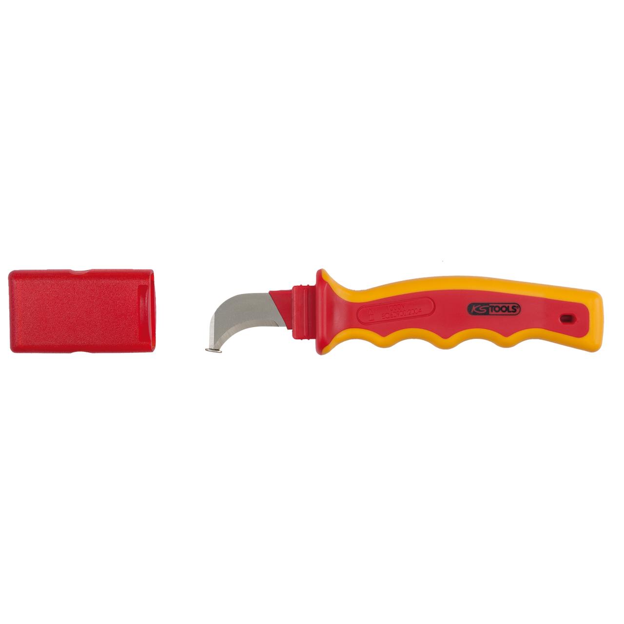 KS Tools Kabelmesser mit Schutzisolierung und Hakenklinge, 200mm-1 Foto Produkt Allgemein VDE