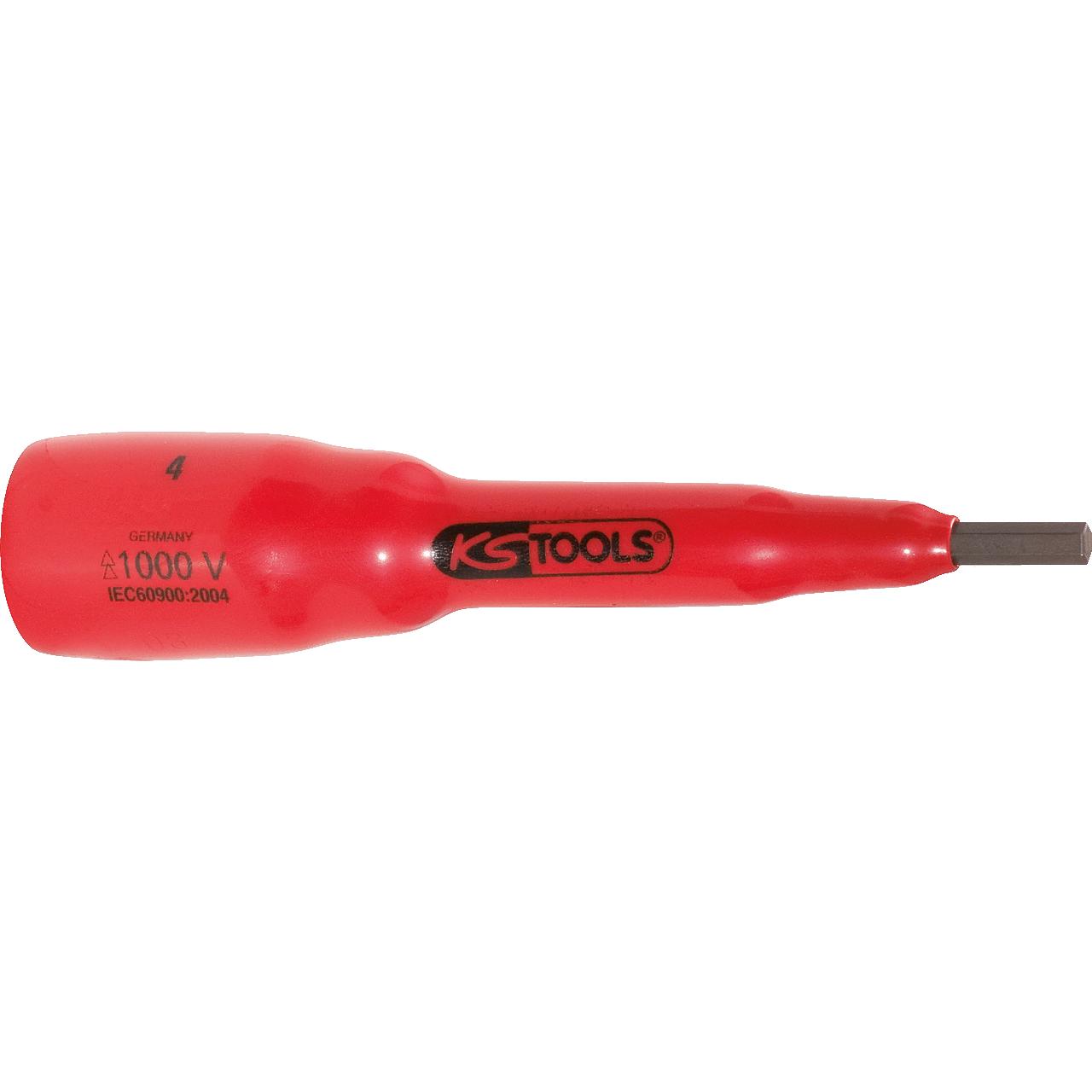 KS Tools 3/8" Bit-Stecknuss mit Schutzisolierung für Innensechskant-Schrauben, 5mm, 82mm lang-1 Foto Produkt Allgemein VDE