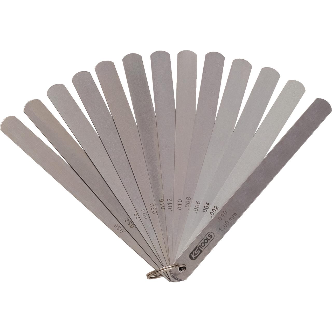 KS Tools Kolbenspiellehre, 8 Blatt, 0,05-0,5mm, 150mm lang-1 Foto Produkt Allgemein Werkzeug allgemein