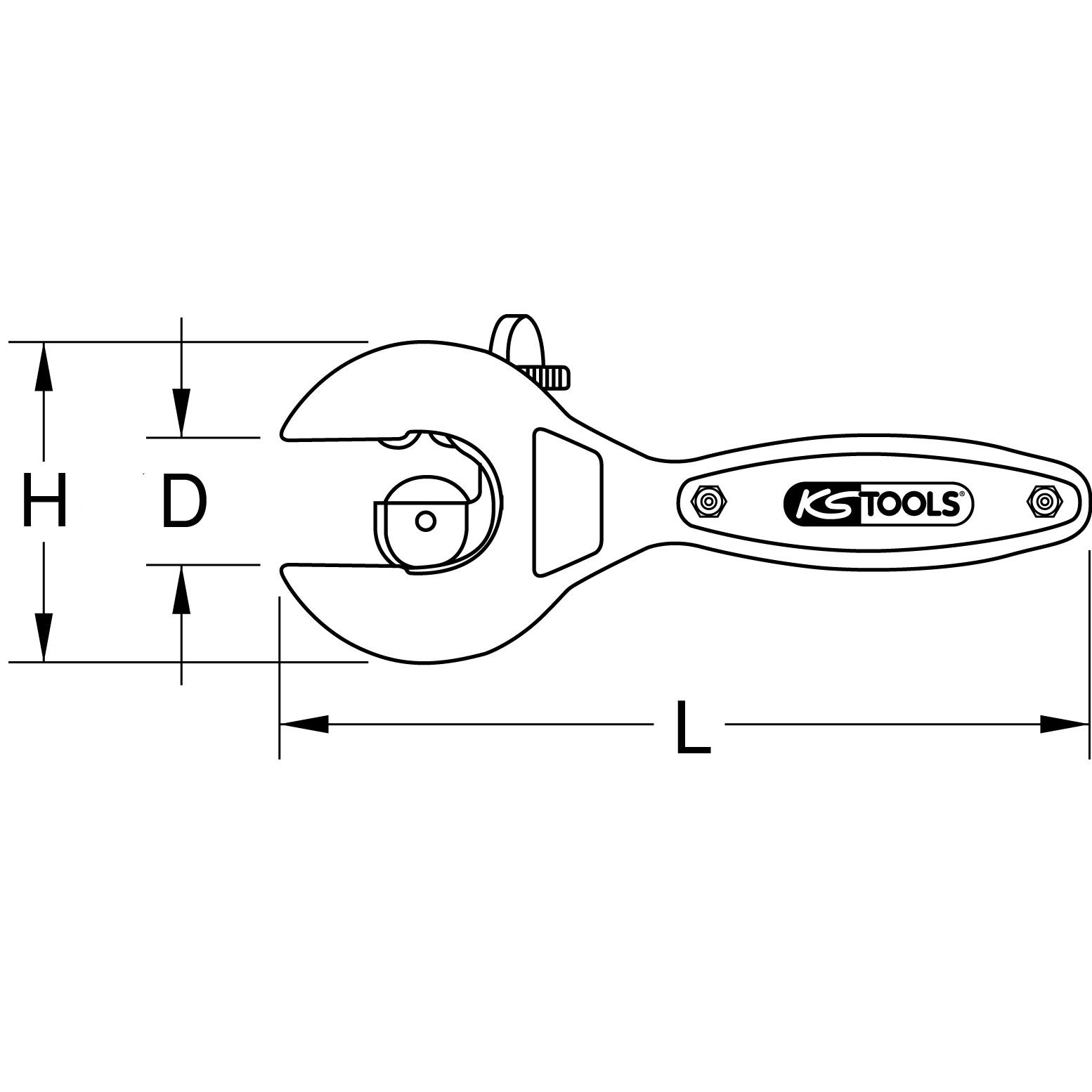 KS Tools Ratschen-Rohrabschneider, 3-13mm-2 Technische Zeichnung