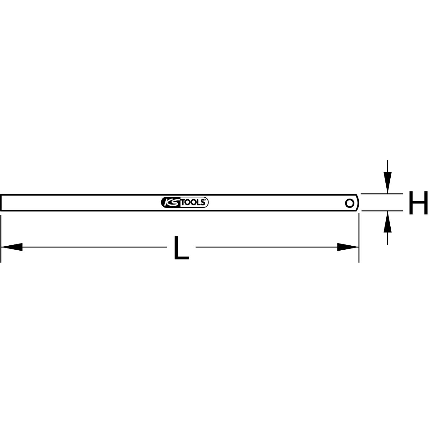 KS Tools Flexibler Stahlmaßstab, 250mm-2 Technische Zeichnung