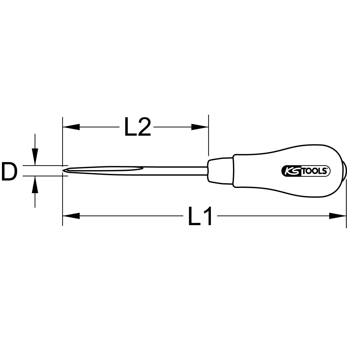 KS Tools Antreiber, 190mm-2 Technische Zeichnung