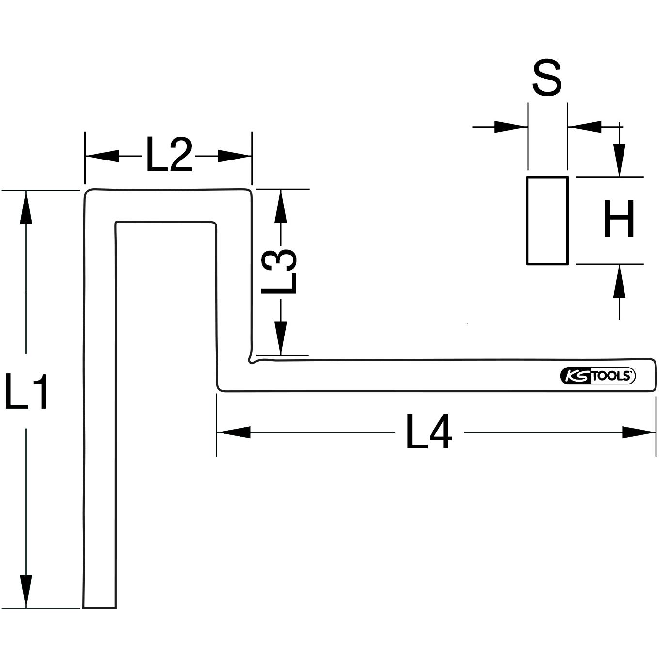 KS Tools Flanschenwinkel, 800 mm-2 Technische Zeichnung