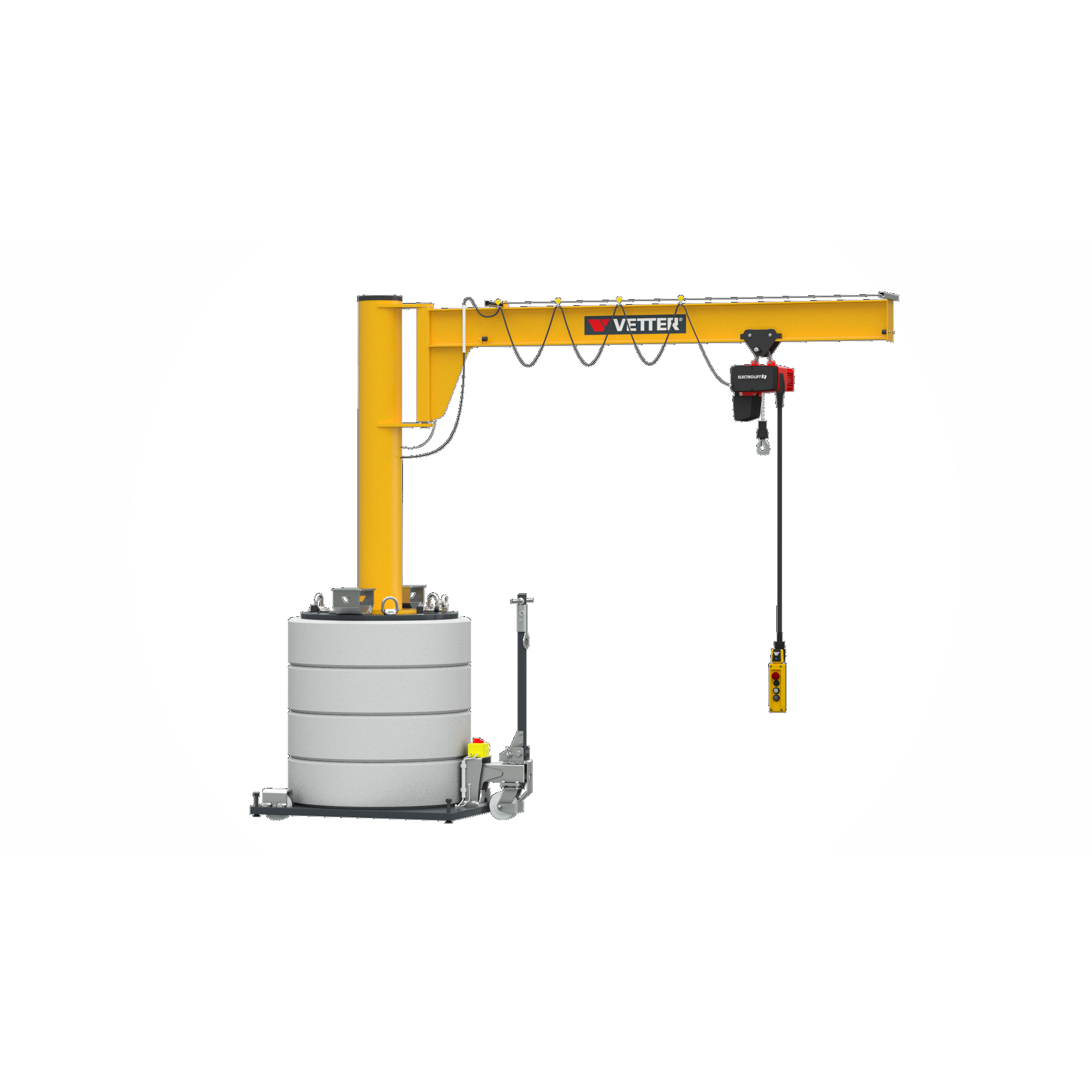 VETTER Krantechnik 125kg, 5,0m, 270°, Mobiler Schwenkkran MOB12-AS1,25-5,0 + Elektrokettenzug -2