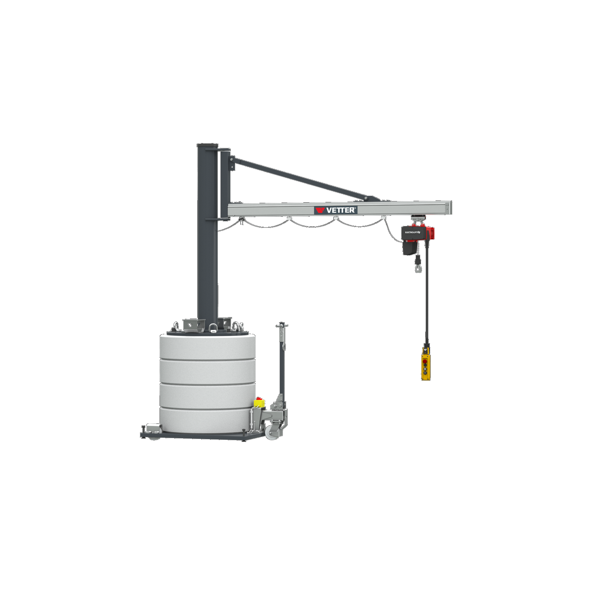 VETTER Krantechnik 500kg, 1,9m, 270°, Mobiler Schwenkkran MOB12-US5-1,9 + Elektrokettenzug -2