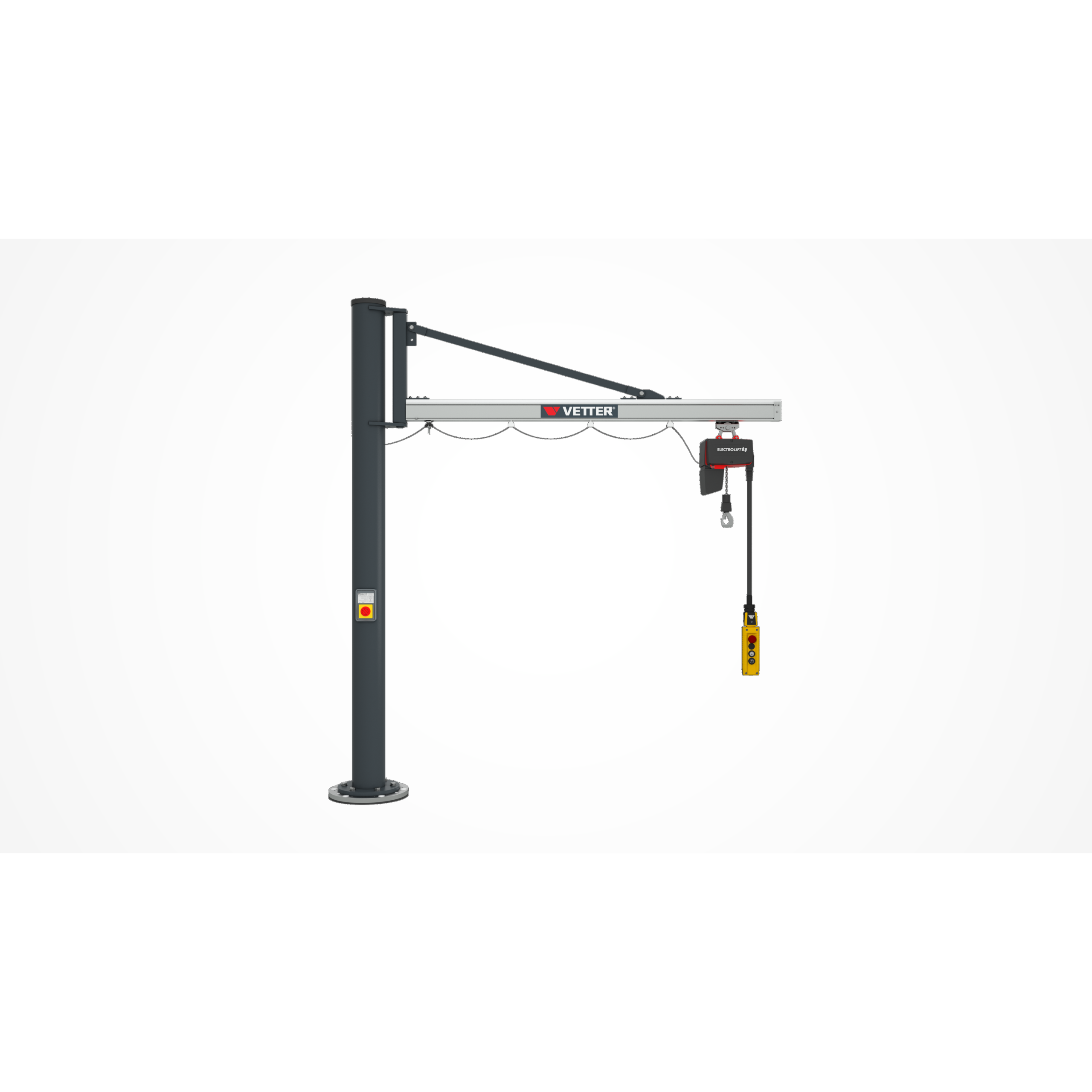 VETTER Krantechnik 80kg, 2,9m Säulenschwenkkran US + Verbundanker-System + Elektrokettenzug -1 VETTER Krantechnik 80kg, 2,9m Säulenschwenkkran US + Verbundanker-System + Elektrokettenzug -1