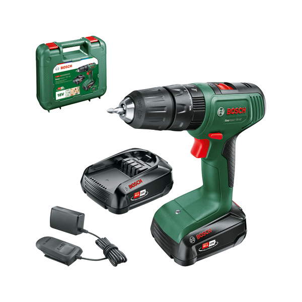 Bosch EasyImpact 18V-40 Akku-Bohrschrauber mit Ladegerät.